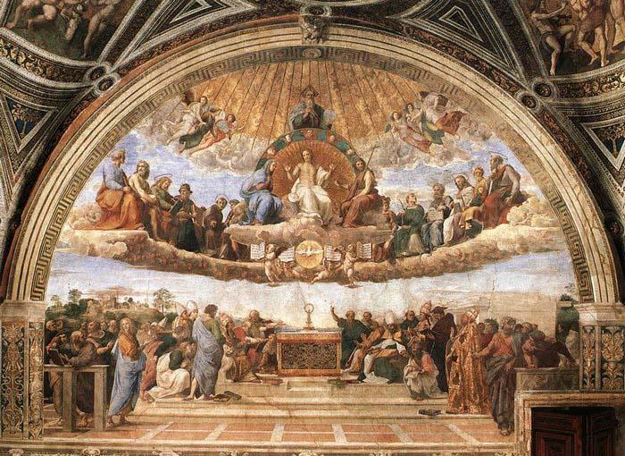 RAFFAELLO Sanzio Disputation of the Holy Sacrament France oil painting art